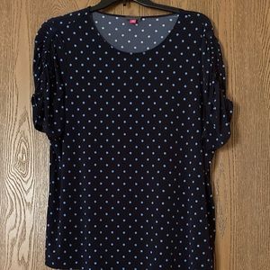 ❤️ Vince Camuto Navy Polka Dot Blouse